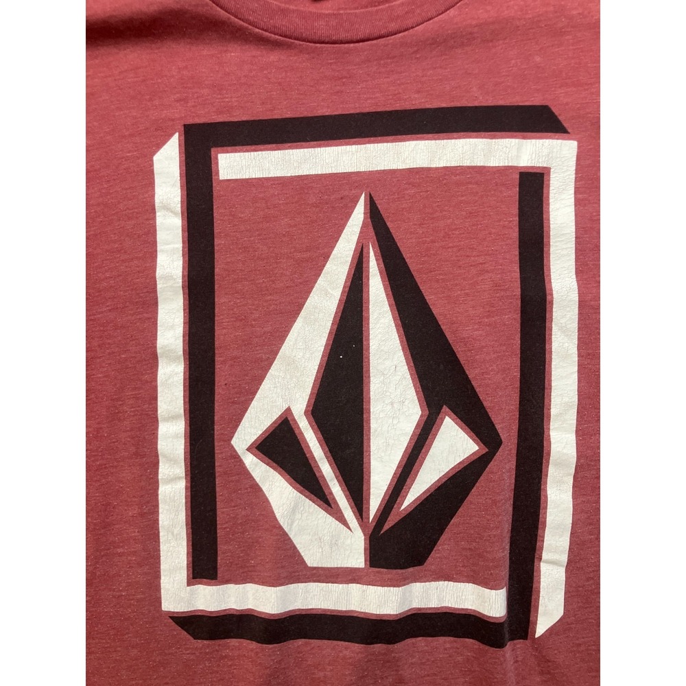 Volcom Skateboard T-Shirt Mens Medium Coral Pink Stone Graphic Print Crew Neck - Picture 6 of 11